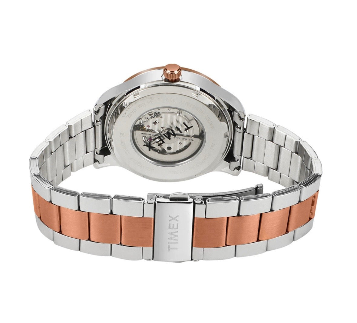 Timex Prestige Skeleton: Silver & Gold