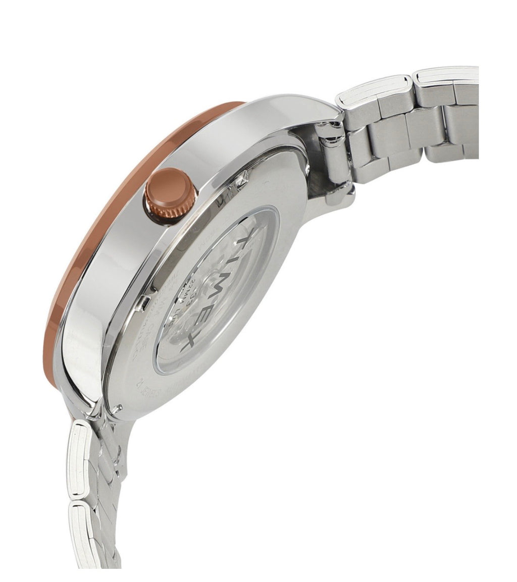 Timex Prestige Skeleton: Silver & Gold